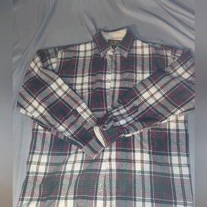 Eddie Bauer,wool Plaid Button-Down Shirt XL/TG